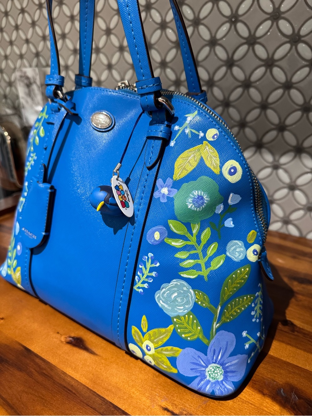 Authentic Coach Peyton Cora Blue -Enchanted Sea Custom Art - Picture 11 of 12
